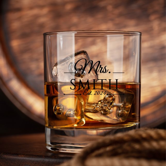 Elegant Custom Wedding Name Whiskey Glass (Creator Uploaded)