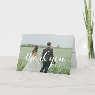 Elegant Custom Wedding Photo Thank You Card
