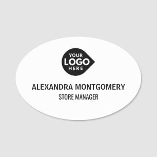 Elegant Custom Your Logo Here Employee Name Tag