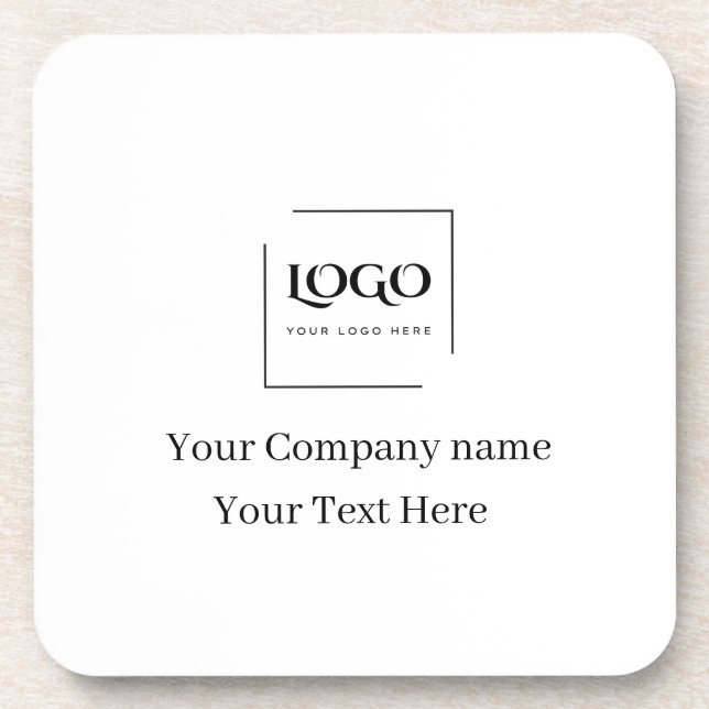 Elegant custom your logo template coaster (Front)