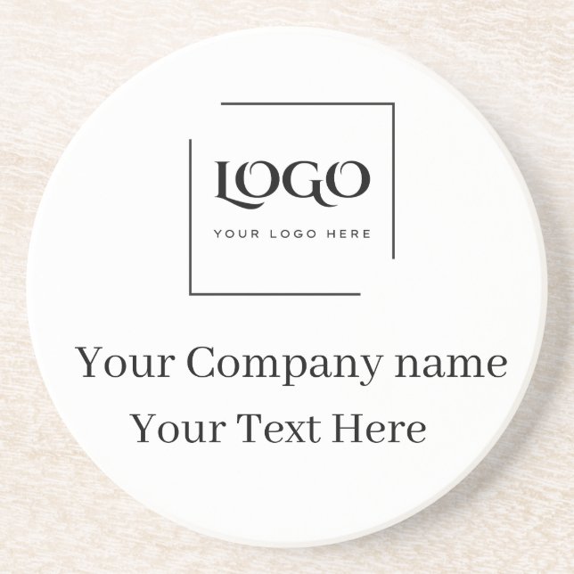 Elegant custom your logo template coaster (Front)