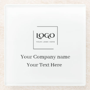 Elegant custom your logo template glass coaster
