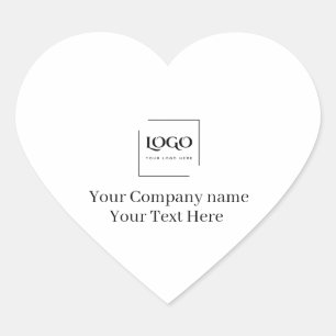 Elegant custom your logo template heart sticker