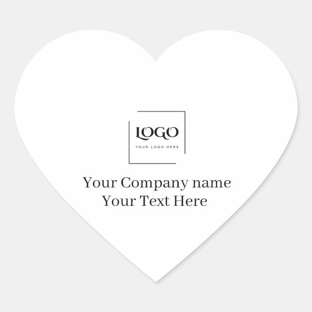 Elegant custom your logo template heart sticker (Front)