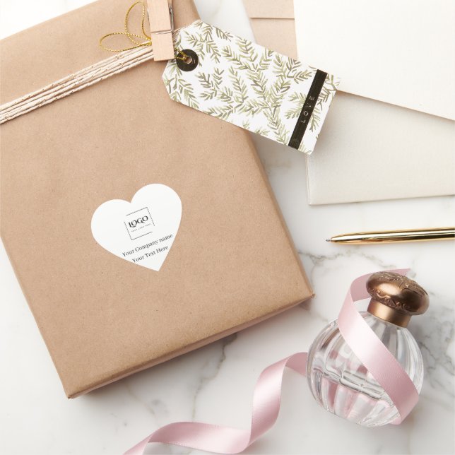 Elegant custom your logo template heart sticker (Gifting)