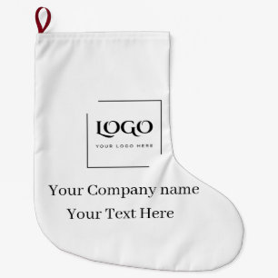 Elegant custom your logo template large christmas stocking