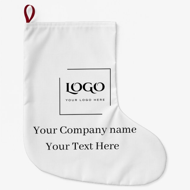 Elegant custom your logo template large christmas stocking (Front)