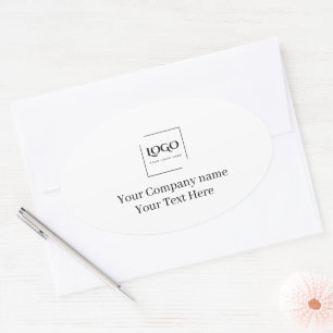 Elegant custom your logo template oval sticker