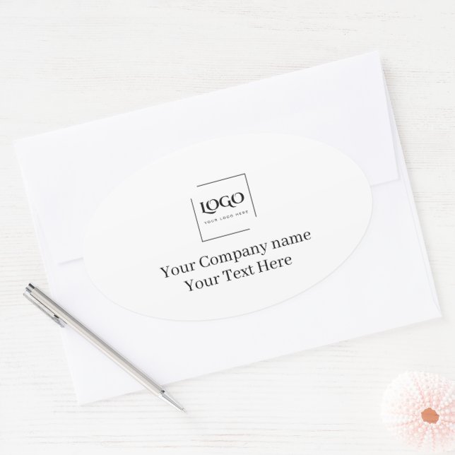 Elegant custom your logo template oval sticker (Envelope)