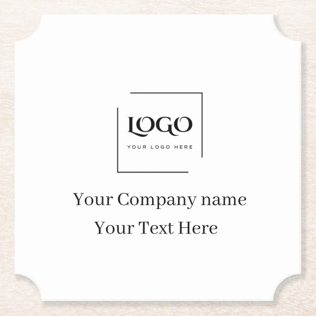 Elegant custom your logo template paper coaster (Front)