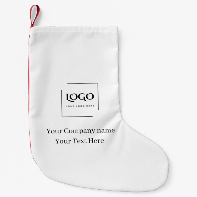 Elegant custom your logo template small christmas stocking (Front)