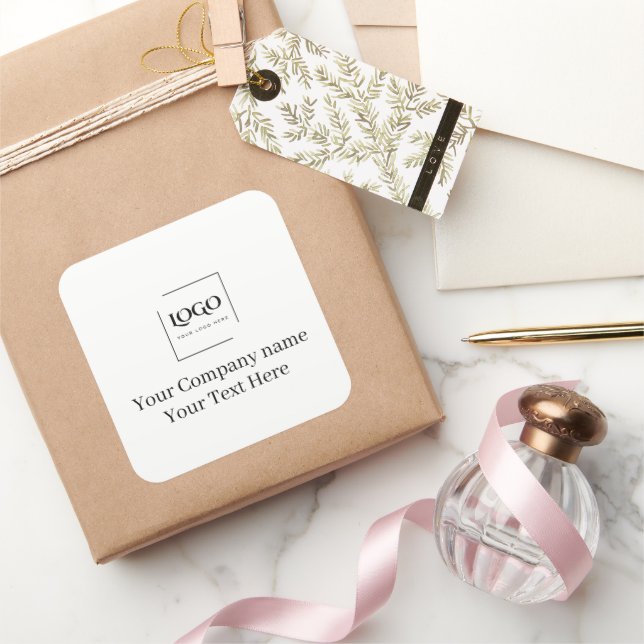 Elegant custom your logo template square sticker (Gifting)