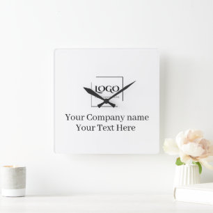 Elegant custom your logo template square wall clock
