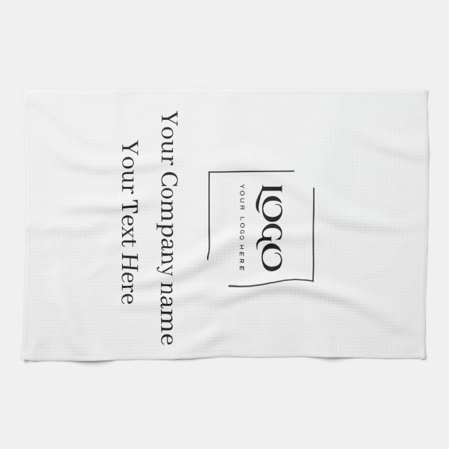 Elegant custom your logo template tea towel (Horizontal)
