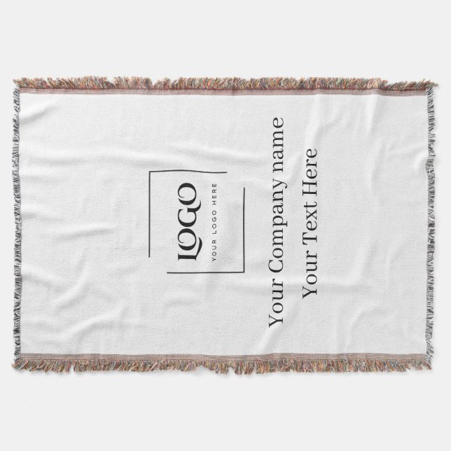 Elegant custom your logo template throw blanket (Front)