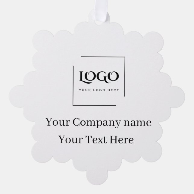 Elegant custom your logo template tree decoration card (Front)