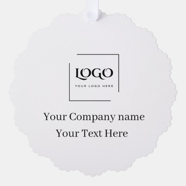 Elegant custom your logo template tree decoration card (Front)