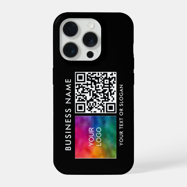 Elegant Custom Your QR Code Business Logo Here iPhone Case (Back)