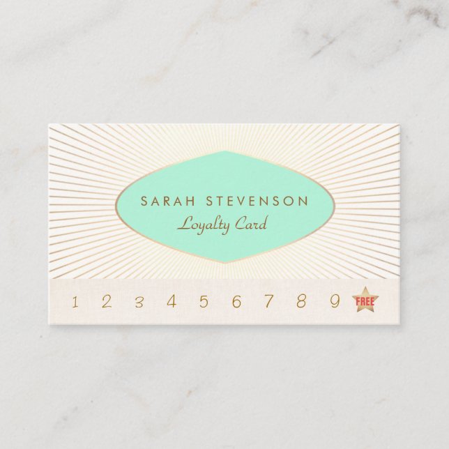 Elegant Customer Loyalty 10 Punch Card (Front)