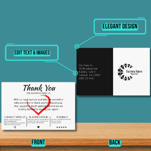 Elegant Customer Thank You Business Card