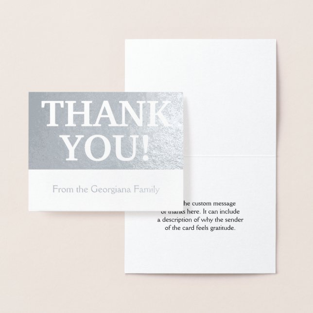 Elegant, Customisable & Basic "THANK YOU!" Card (Display)