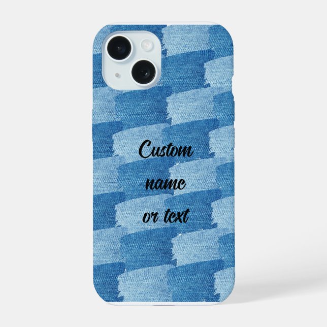 Elegant Customisable Blue Denim Phone Case (Back)