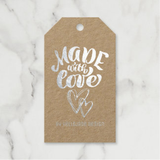 Elegant Customisable Calligraphy Made with Love Gift Tags