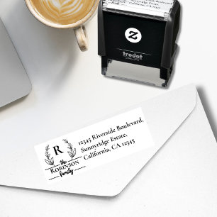 Elegant Customisable Couple's Return Address Self-inking Stamp