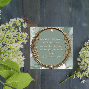 Elegant Customisable Downloadable Gold Pearl Frame Holiday Card