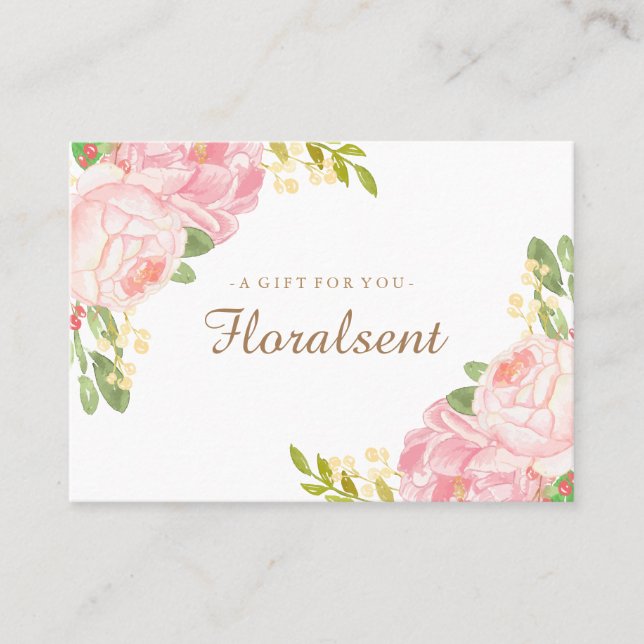 Elegant Customisable Floral Gift Certificate (Front)