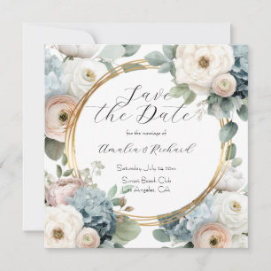 Elegant Customisable Floral Save the Date Card