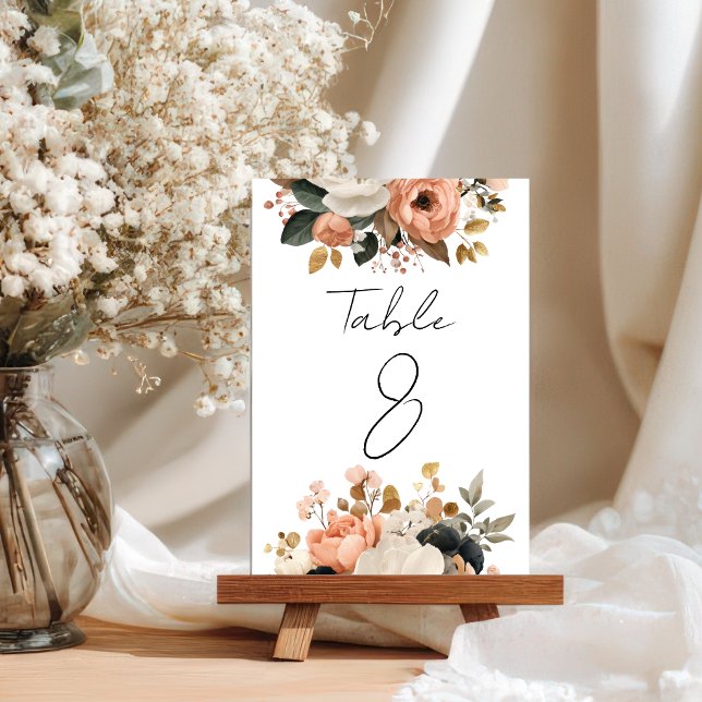 Elegant Customisable Floral Table Number Cards (Creator Uploaded)