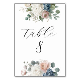 Elegant Customisable Floral Table Number Cards