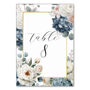 Elegant Customisable Floral Table Number Cards
