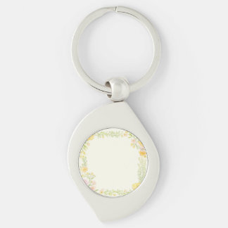 Elegant Customisable Keychain with Watercolor Flor