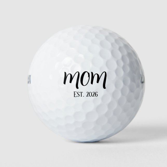 Elegant Customisable 'Mum' 'Est.2026' Gift  Golf Balls (Front)