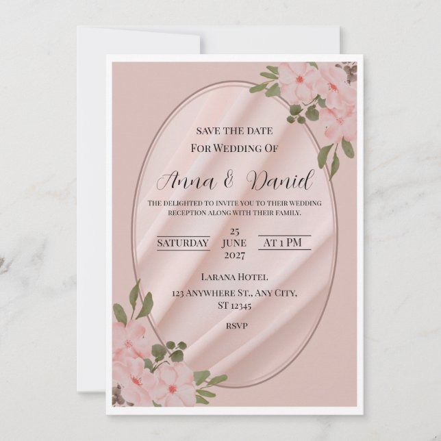 Elegant & Customisable Premium Wedding Invite (Front)