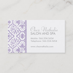 Elegant Customisable Purple Glitter Business Cards