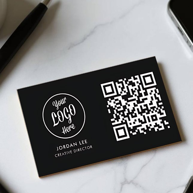 Elegant Customisable QR Code Business Card (Elegant Business Card - Front)