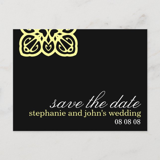 Elegant Customisable Save the Date Postcard (Front)