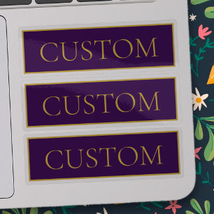 Elegant Customisable Text   Gold & Deep Purple