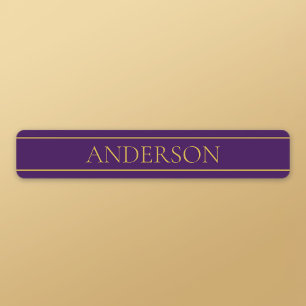 Elegant Customisable Text Gold & Deep Purple