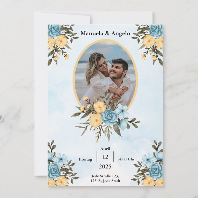  Elegant Customisable Wedding Invitation | Stylish (Front)