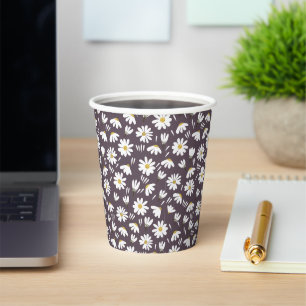 Elegant Customised Chamomile Floral Paper Cups