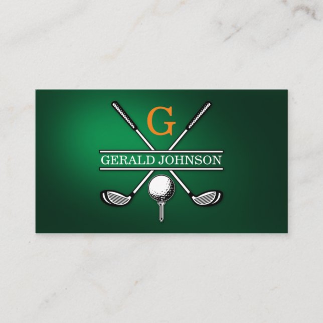 Elegant Customised Golf Monogram Design Business Card (Front)