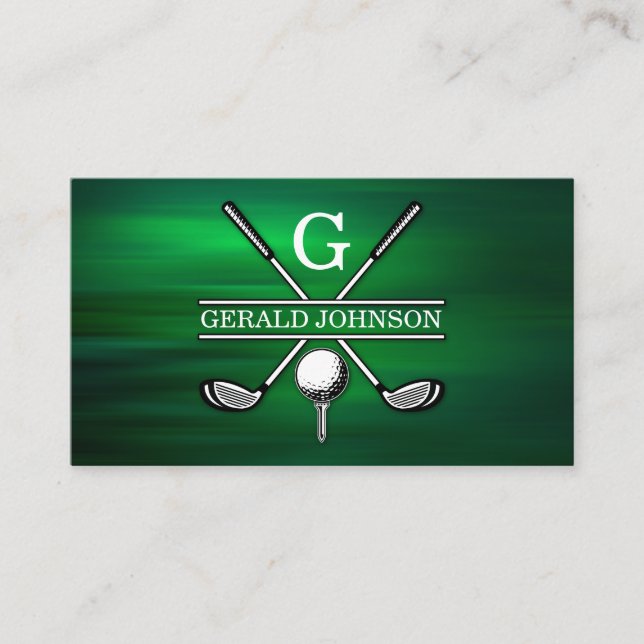 Elegant Customised Golf Monogram Design Business Card (Front)