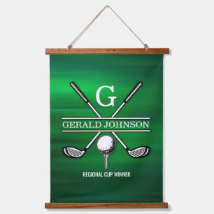 Elegant Customised Golf Monogram Design Hanging Tapestry