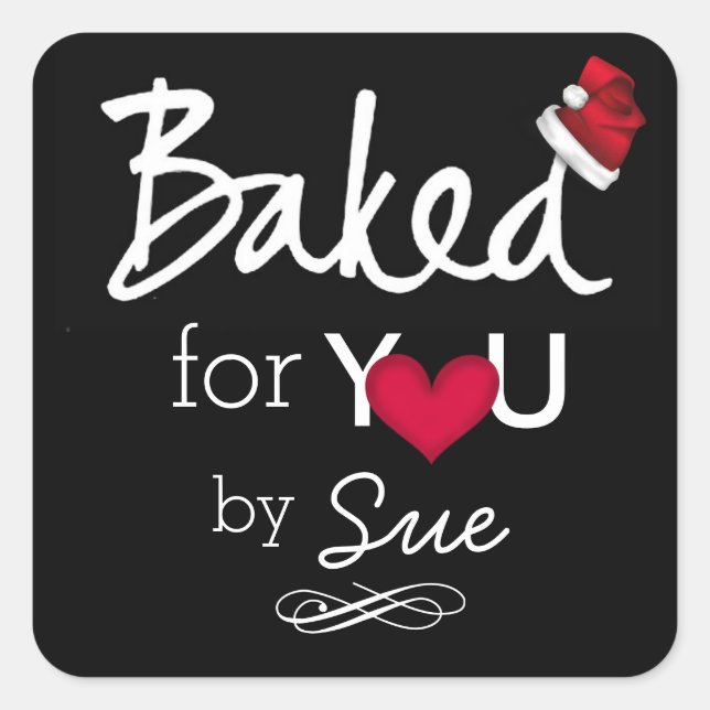Elegant Customised Holiday Baking Stickers (Front)