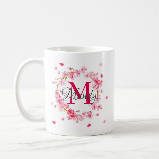 Elegant Customised Personal Monogram Coffee Mug (Left)