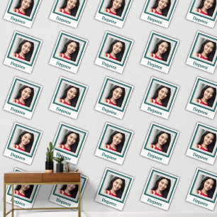 Elegant Customised Photo Dark Green Blue Wallpaper